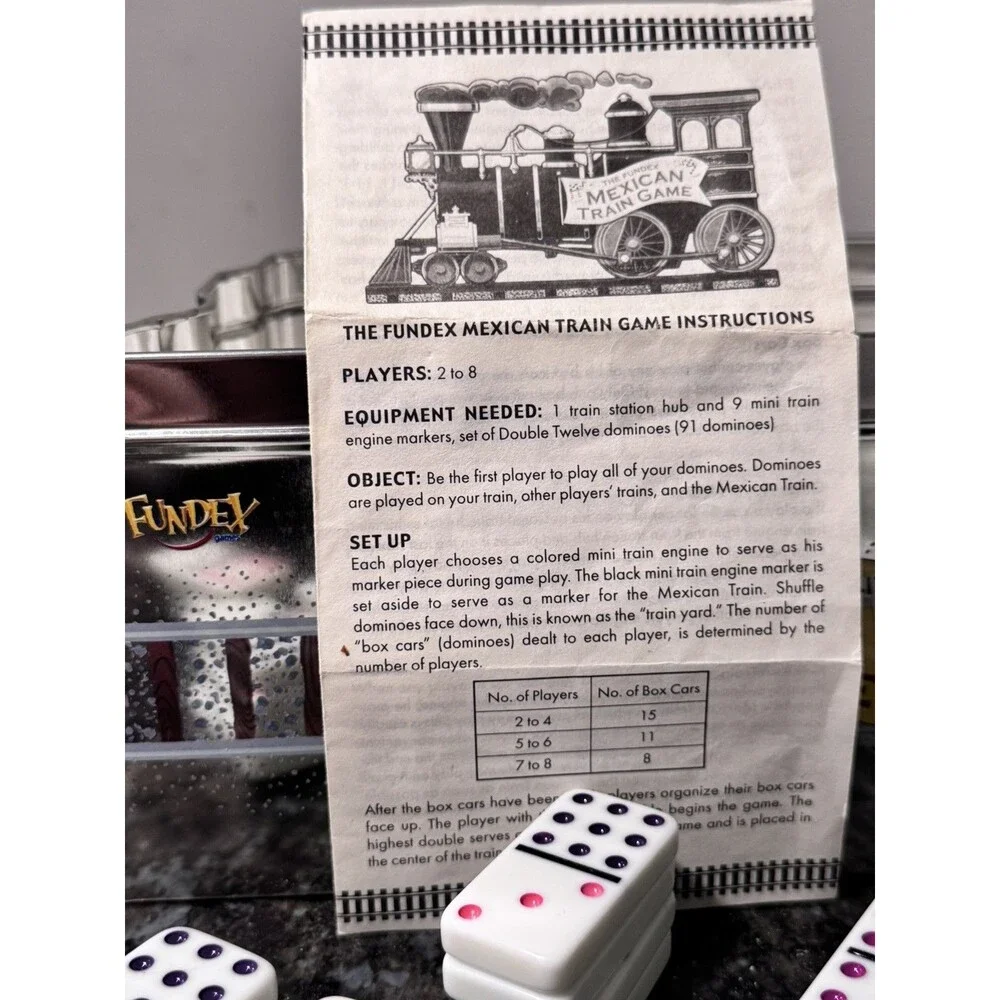 Fundex Mexican Train Game Dominoes w/ Electronic Train Hub Complete, 2, 8+, 2003